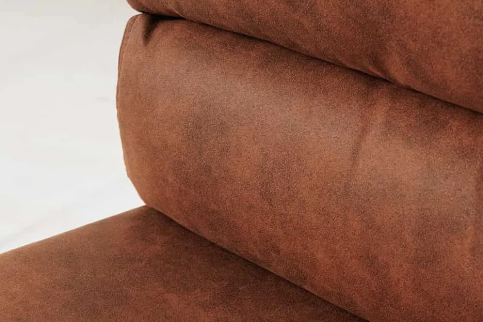 Höhenverstellbarer Barhocker COMFORT antik braun Microfaser drehbar mit Lehne Metall schwarz