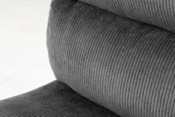 Höhenverstellbarer Barhocker COMFORT grau Cord drehbar mit Lehne Metall schwarz