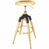 Höhenverstellbarer Barhocker INDUSTRIAL gold schwarz Metall rund drehbar Industrial Design