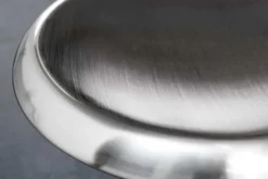 Höhenverstellbarer Barhocker INDUSTRIAL Chrom gebürstet silber schwarz Metall rund drehbar