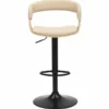 Höhenverstellbarer Barhocker MANHATTAN natur Eiche creme beige Kunstleder drehbar