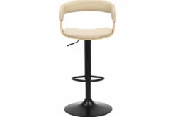 Höhenverstellbarer Barhocker MANHATTAN natur Eiche creme beige Kunstleder drehbar