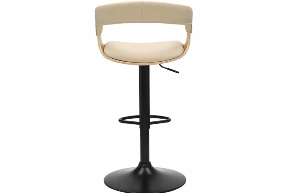 Höhenverstellbarer Barhocker MANHATTAN natur Eiche creme beige Kunstleder drehbar
