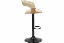 Höhenverstellbarer Barhocker MANHATTAN natur Eiche creme beige Kunstleder drehbar