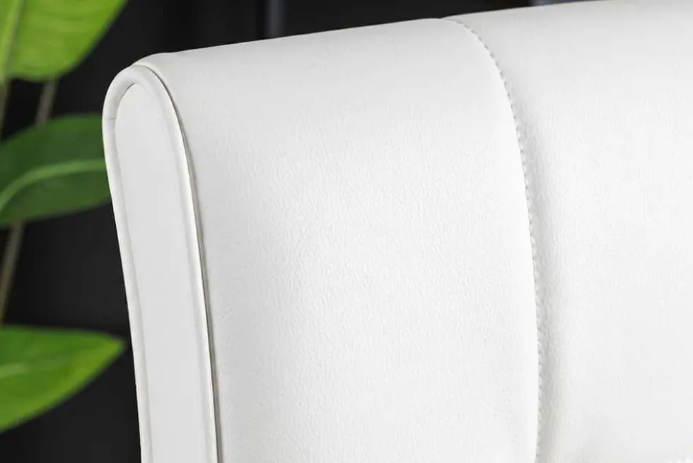 Höhenverstellbarer Barhocker MODENA weiß Kunstleder schwarz mit Lehne drehbar