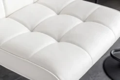 Höhenverstellbarer Barhocker MODENA weiß Kunstleder schwarz mit Lehne drehbar