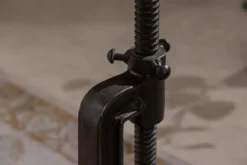 Höhenverstellbarer Beistelltisch ENGINEER 30cm Mangoholz Industrial Design massiv rund Eisen