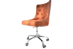 Höhenverstellbarer Bürostuhl VICTORIAN vintage hellbraun mit Chesterfield-Steppung