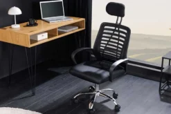 Höhenverstellbarer Bürostuhl YOGA schwarz Butterfly-Mechanik drehbar mit Armlehne