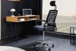 Höhenverstellbarer Bürostuhl YOGA schwarz Butterfly-Mechanik drehbar mit Armlehne