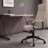 Höhenverstellbarer Bürostuhl LAZIO taupe Vogue Velours Samt drehbar mit Rollen