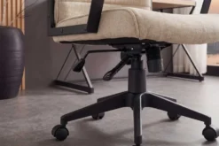 Höhenverstellbarer Bürostuhl LAZIO beige Vogue Velours Samt drehbar mit Rollen