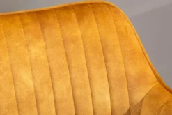 Höhenverstellbarer Bürostuhl TURIN senfgelb Samt mit Armlehne Drehstuhl