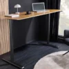 Höhenverstellbarer Schreibtisch OAK DESK 140cm natur Eiche-Design schwarzes Metallgestell