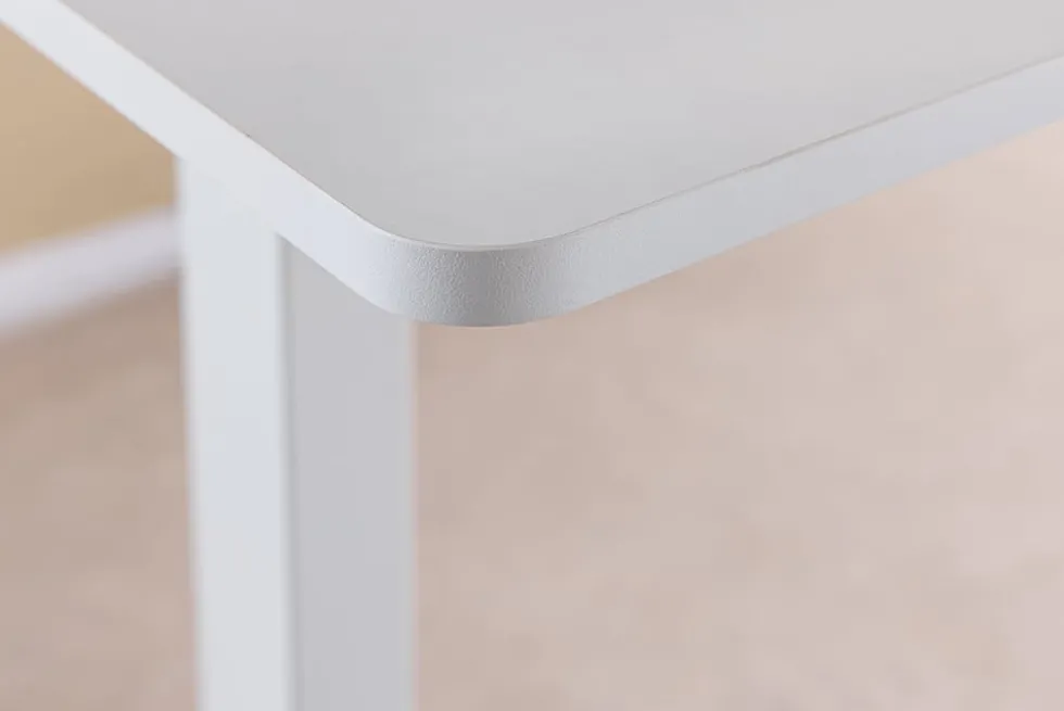 Höhenverstellbarer Schreibtisch WHITE DESK 140cm weiß Metallgestell Bürotisch