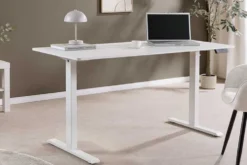 Höhenverstellbarer Schreibtisch WHITE DESK 140cm weiß Metallgestell Bürotisch
