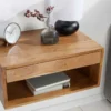 Hängender Nachttisch PURE 50cm braun Akazie Massivholz honey finish Schublade