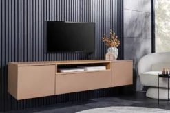 Hängendes TV-Board LOFT 160cm natur grau beige greige drei Fächer mit Schublade