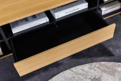 Hängendes TV-Board LOFT 150cm natur schwarz fünf Fächer mit Schublade