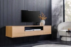 Hängendes TV-Board LOFT 150cm natur schwarz fünf Fächer mit Schublade