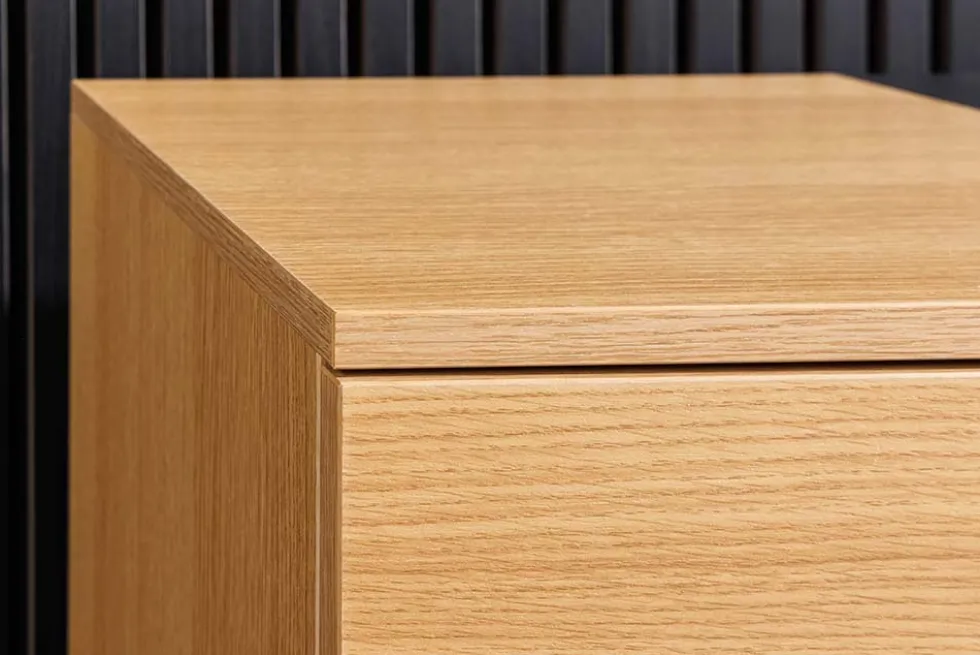 Hängendes TV-Board LOFT 160cm natur schwarz drei Fächer mit Schublade