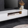 Hängendes TV-Board LOFT 150cm weiß natur fünf Fächer mit Schublade