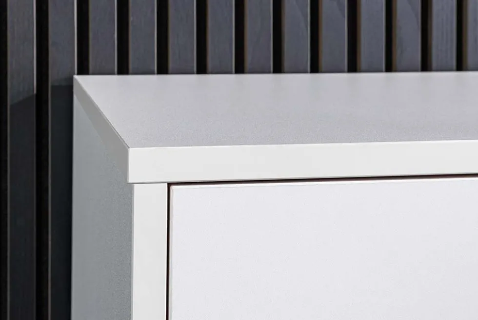 Hängendes TV-Board LOFT 150cm weiß natur fünf Fächer mit Schublade