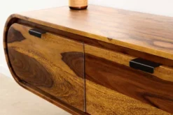 Hängendes TV-Board ORGANIC 160cm braun stone finish Sheeshamholz massiv mit Schubladen