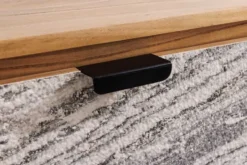 Hängendes TV-Board ORGANIC 160cm natur Akazie schwarz weiß Steinfurnier Schubladen