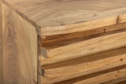Hängendes TV-Lowboard RELIEF 200cm natur Akazienholz massiv mit aufwändiger Front