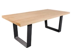 Imposanter Esstisch ZEUS 210cm natur Eiche schwarz mit U-Gestell Metall