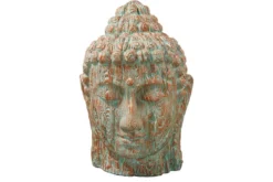 Imposanter XXL Kopf BUDDHA 110cm kupfer grün GRC Beton