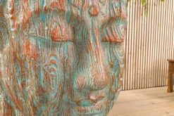 Imposanter XXL Kopf BUDDHA 110cm kupfer grün GRC Beton