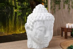 Imposanter XXL Kopf BUDDHA 110cm weiß GRC Beton