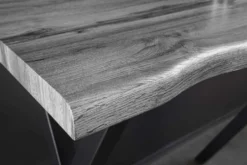 Industrial Bartisch WILD 120cm grau Wildeichen-Design schwarz Metall X-Gestell