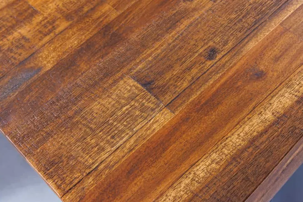 Industrial Baumstamm Sitzbank GENESIS 180cm Akazie Massivholz Metallgestell Live Edge