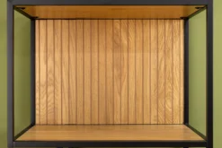 Industrial Bücherregal SLIM LINE 185cm Wildeiche schwarz Metall mit Schubladen