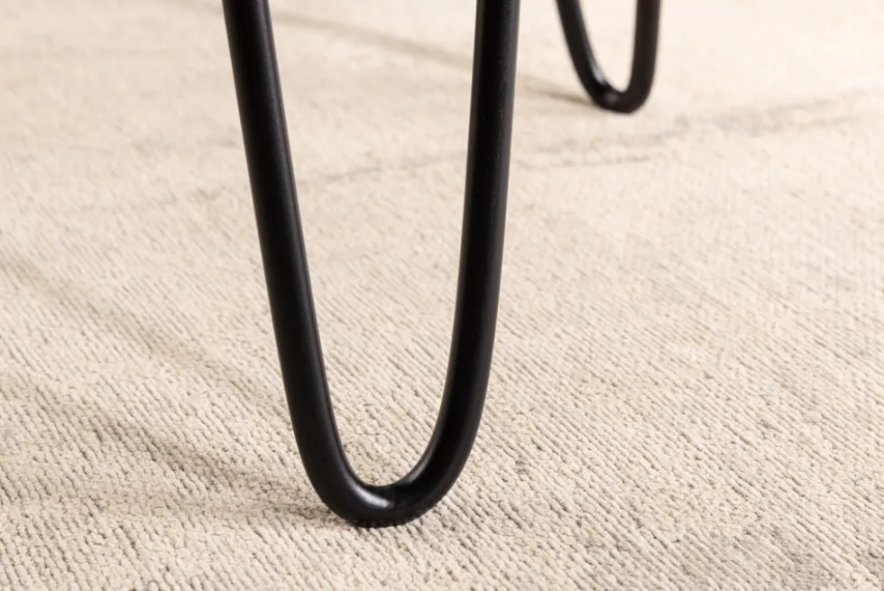 Industrial Beistelltisch GOA 40cm natur Akazie Massivholz Baumstamm rund Hairpin Legs