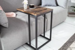Industrial Beistelltisch SCANDINAVIA 60cm Akazie Massivholz Laptoptisch mit Tablet-Halterung