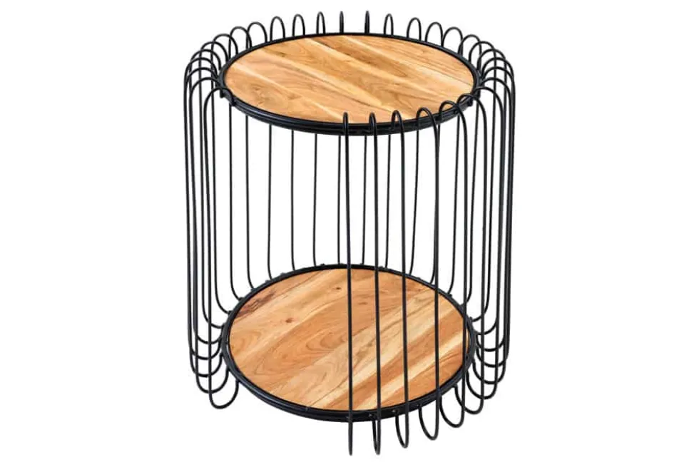 Industrial Beistelltisch TRUE ELEMENTS 50cm natur Akazie Massivholz