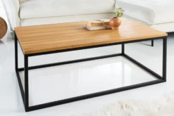 Industrial Couchtisch ARCHITECTURE 100cm Wildeiche geölt schwarzes Metallgestell Massivholz
