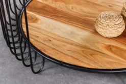 Industrial Couchtisch TRUE ELEMENTS 70cm natur Akazie Massivholz