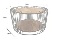 Industrial Couchtisch TRUE ELEMENTS 70cm natur Akazie Massivholz