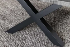 Industrial Couchtisch WILD 90cm grau Wildeichen-Design schwarz Metall Baumkante