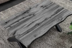 Industrial Couchtisch WILD 90cm grau Wildeichen-Design schwarz Metall Baumkante