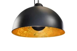 Industrial Design Hängelampe STUDIO 55cm schwarz Blattgold-Optik Hängeleuchte