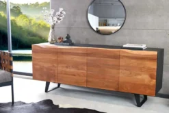Industrial Design Sideboard ORGANIC ARTWORK 180cm Akazie Massivholz Eisengestell