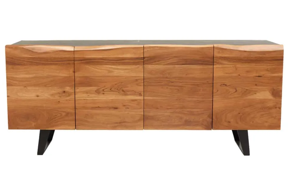 Industrial Design Sideboard ORGANIC ARTWORK 180cm Akazie Massivholz Eisengestell