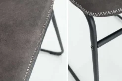 Industrial Design Stuhl DJANGO vintage grau mit Eisengestell