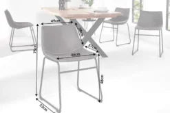 Industrial Design Stuhl DJANGO vintage grau mit Eisengestell